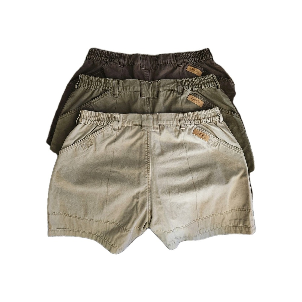 Lot of 3 Cabela's 7 Pocket Shorts Men's 36  Elastic Waist Hiking Fishing